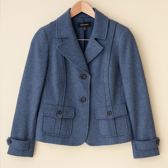 Talbots Jackets & Blazers - Talbots Wool Blend Blue Blazer Jacket 10P Classic Workwear